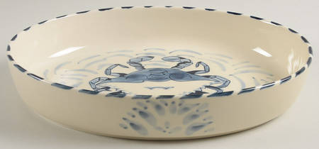 Blue Crab 10" Oval Open Casserole