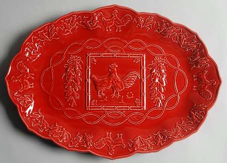 Hen & Rooster 15" Oval Serving Platter
