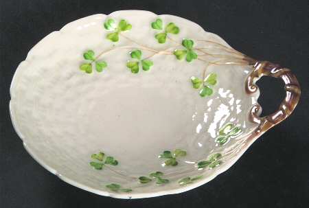 Shamrock (Older Black Backstamps) Handled Butter Server