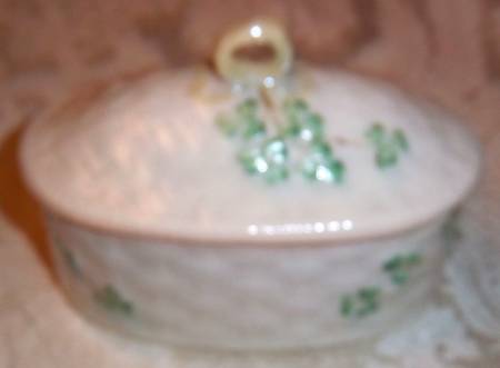 Shamrock (Older Black Backstamps) Trinket Box & Lid