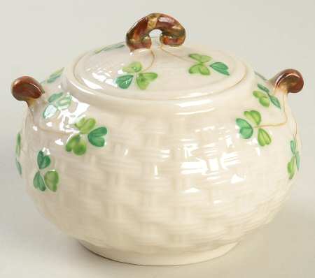 Shamrock (Older Black Backstamps) Mini Sugar Bowl & Lid
