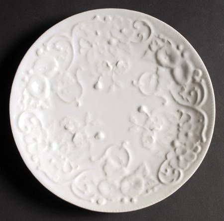 Flowers White Salad Plate