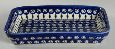 Flowering Peacock 11" Rectangular Baker
