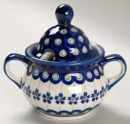 Flowering Peacock Sugar Bowl & Lid