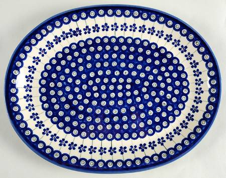 Flowering Peacock 13" Oval Tray