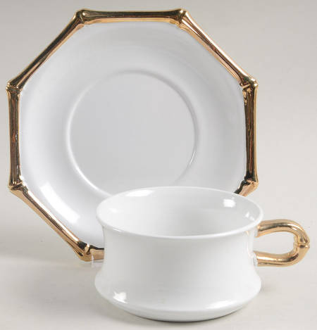 Bambous d'Or Flat Cup & Saucer Set