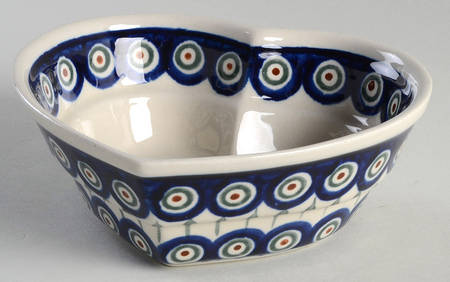 Peacock 6" Heart Shaped Bowl