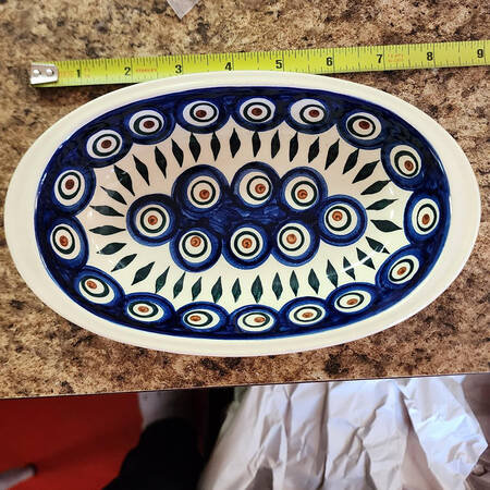 Peacock 9" Oval Vegetable Bowl