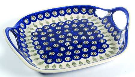 Peacock 10" Handled Square Tray