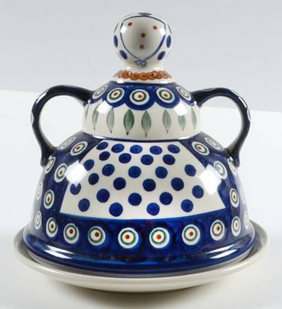 Peacock Cheese Lady W/Lid (Round)