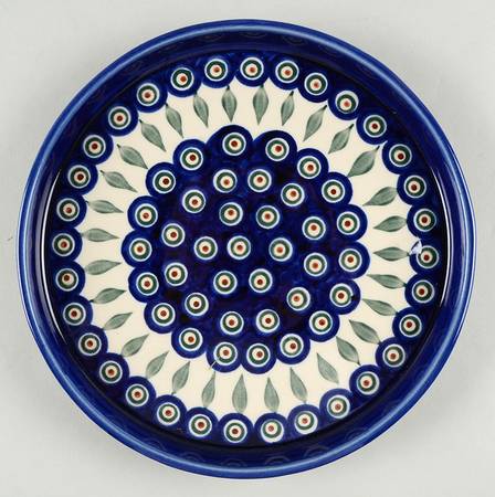 Peacock Round Torte Plate
