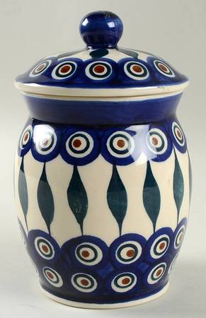 Peacock 4" Storage Jar & Lid