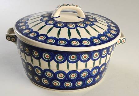 Peacock 2 Qt Round Covered Casserole