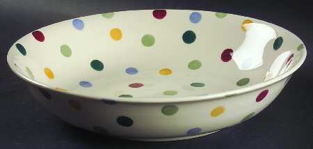 Polka Dot 11" Round Vegetable Bowl