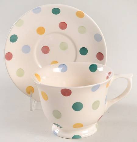 Polka Dot Footed Cup & Saucer Set