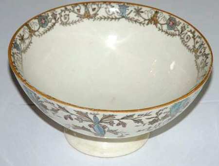 Lahore Brown (Tan Flowers) 6" Footed Bowl