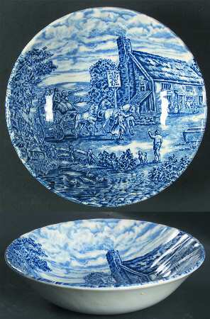 The Post House Blue (Swirl) Coupe Cereal Bowl