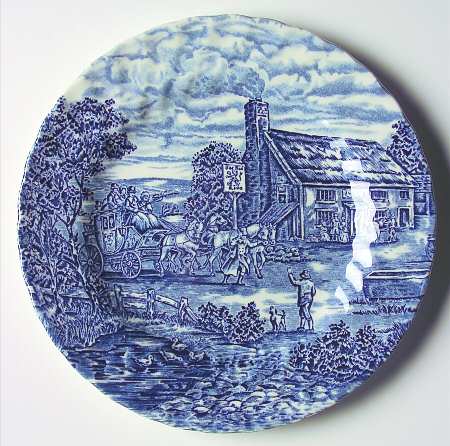 The Post House Blue (Swirl) Salad Plate