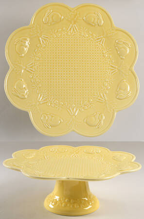 Rabbit Yellow 13" Diameter Pedestal Cake Stand