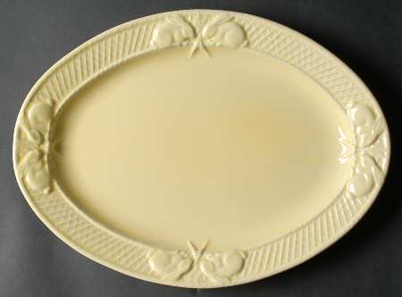 Rabbit Yellow 15" Oval Serving Platter