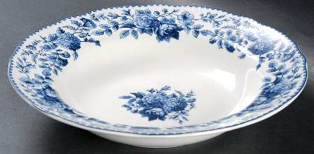 Blue Ridge Rose Large Rim Soup Bowl