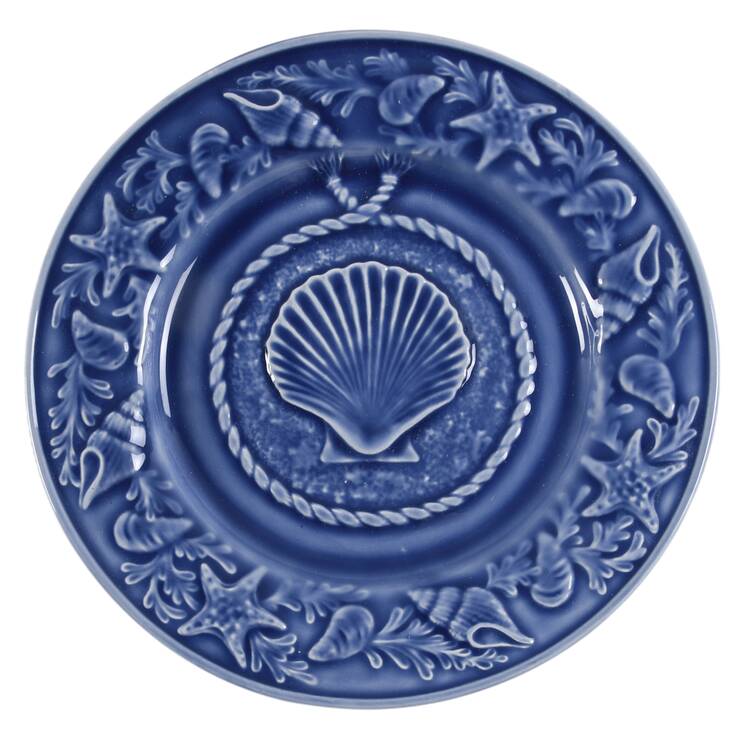 Seashell Service Blue Salad Plate