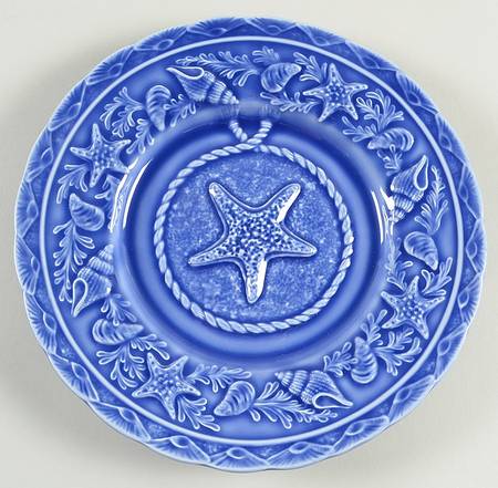 Seashell Service Blue Luncheon Plate