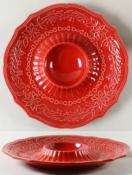 Poinsettia (Christmas) 1 Piece Chip & Dip
