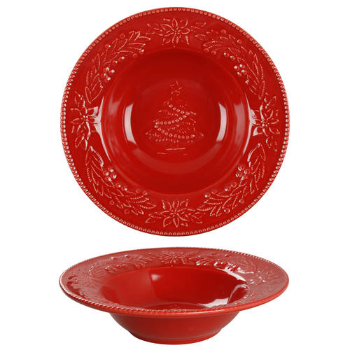 Poinsettia (Christmas) 11" Large Salad Serving Bowl