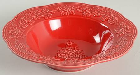 Poinsettia (Christmas) 11" Large Salad Serving Bowl