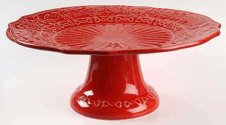 Poinsettia (Christmas) 12" Diameter Pedestal Cake Stand