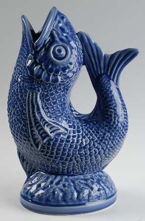 Fish Blue Figural Pitcher