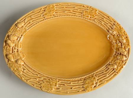 Oak Leaf Gold 15" Oval Serving Platter