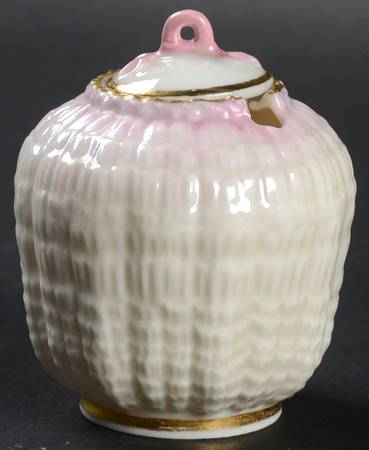 Tridacna Pink (Gold Trim) Mustard Jar & Lid