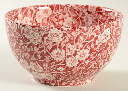 Calico Red Open Sugar Bowl