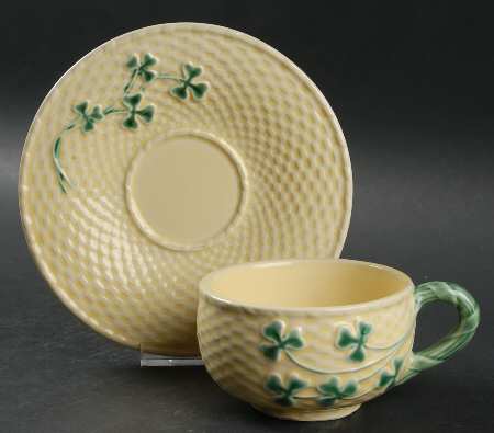 Shamrock Flat Cup & Saucer Set