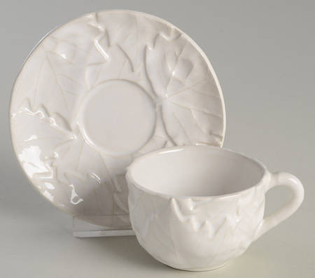 Maple White Flat Demitasse Cup & Saucer Set