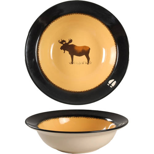Brushwerks Moose Large Rim Soup Bowl