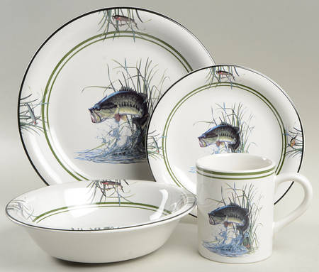 Largemouth Bass 4 Piece Place Setting