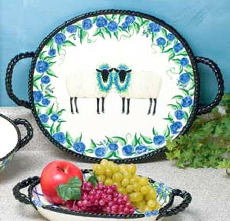 Blue Belle 19" Oval Serving Platter