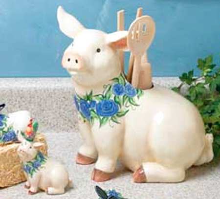 Blue Belle Figural Utensil Holder