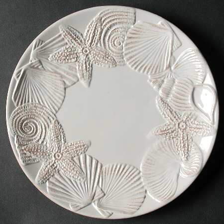 Seahorse and Seashell Menagerie White Salad Plate