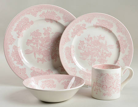 Asiatic Pheasants Pink 4 Piece Place Setting