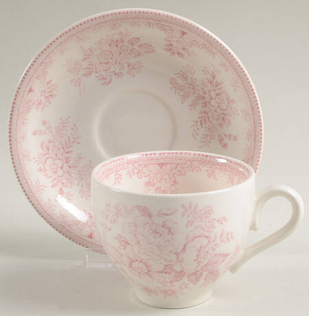 Asiatic Pheasants Pink Flat Cup & Saucer Set
