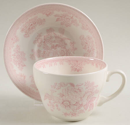 Asiatic Pheasants Pink Breakfast Cup & Saucer Set