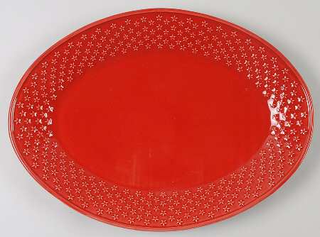 Mini Stars Red 15" Oval Serving Platter