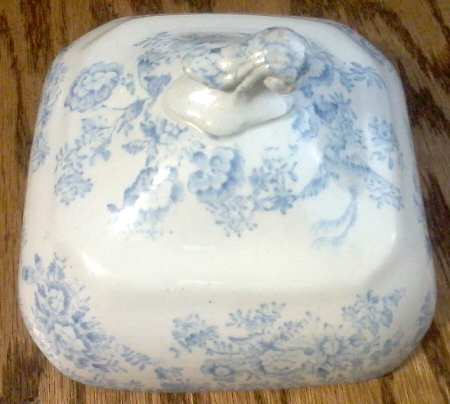 Asiatic Pheasant Blue Lid for Square Butter by Blackhurst&Tunniclif