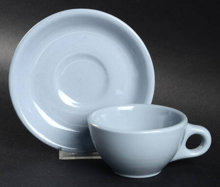 Lune Blue Flat Cup & Saucer Set