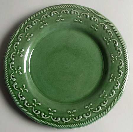 Green Scroll Salad Plate