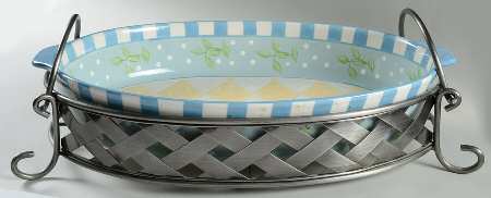 Country Inn Oval Baker with Metal Stand